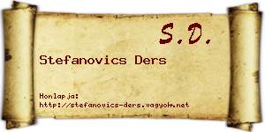 Stefanovics Ders névjegykártya